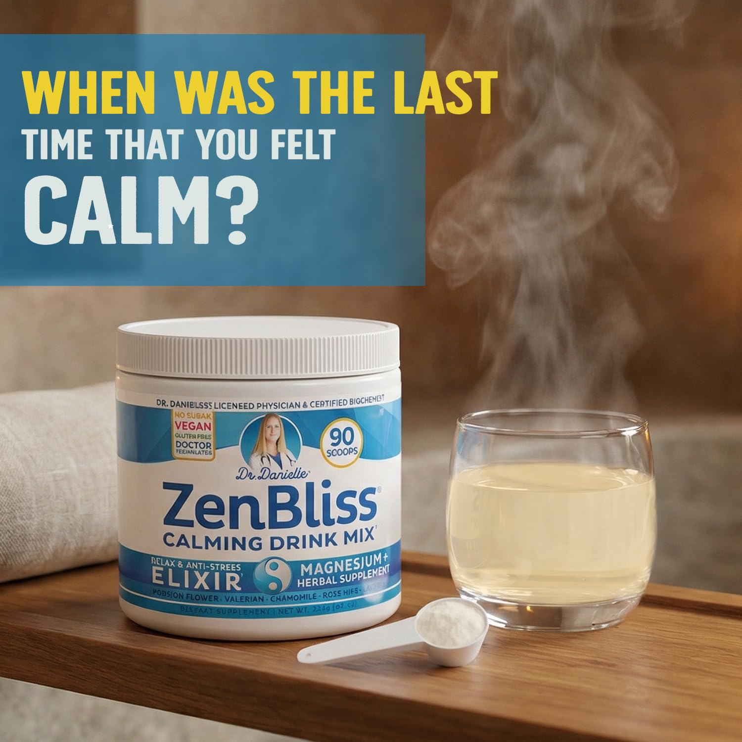 Doctor Danielle Zenbliss Magnesium daily wellness Drink Mix side view