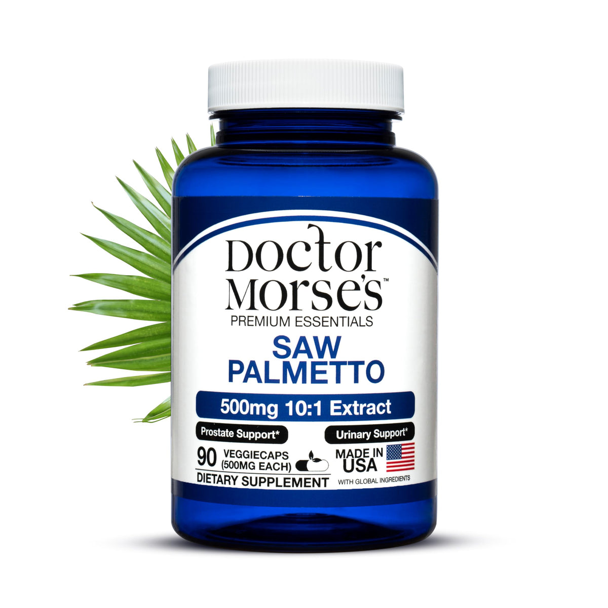 Doctor Morse's Saw Palmetto 500mg supplement front view