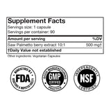 Doctor Morse's Saw Palmetto 500mg supplement ingredients list