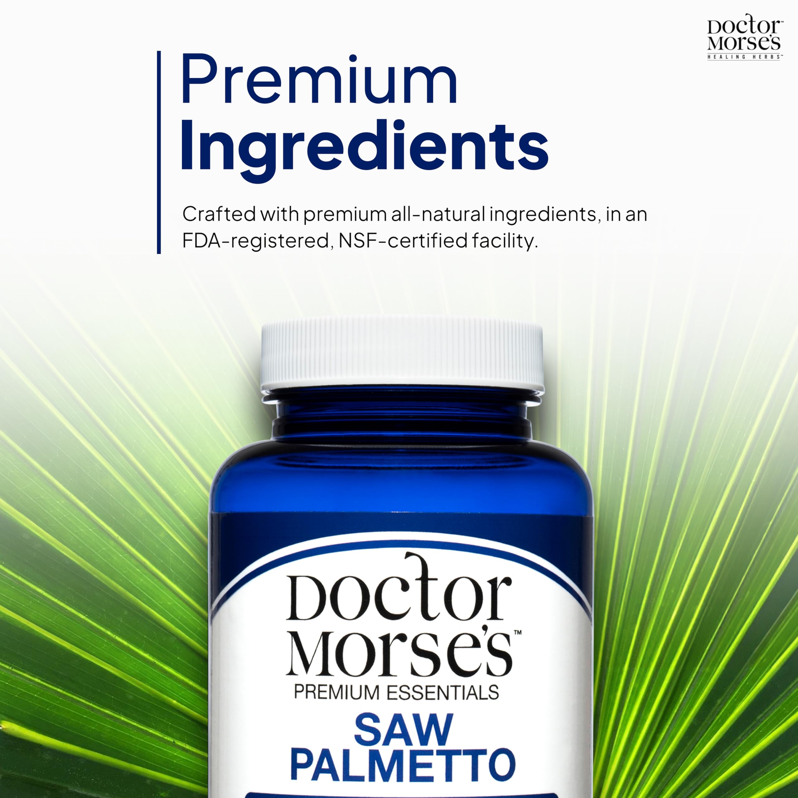 Doctor Morse's Saw Palmetto 500mg supplement packaging details