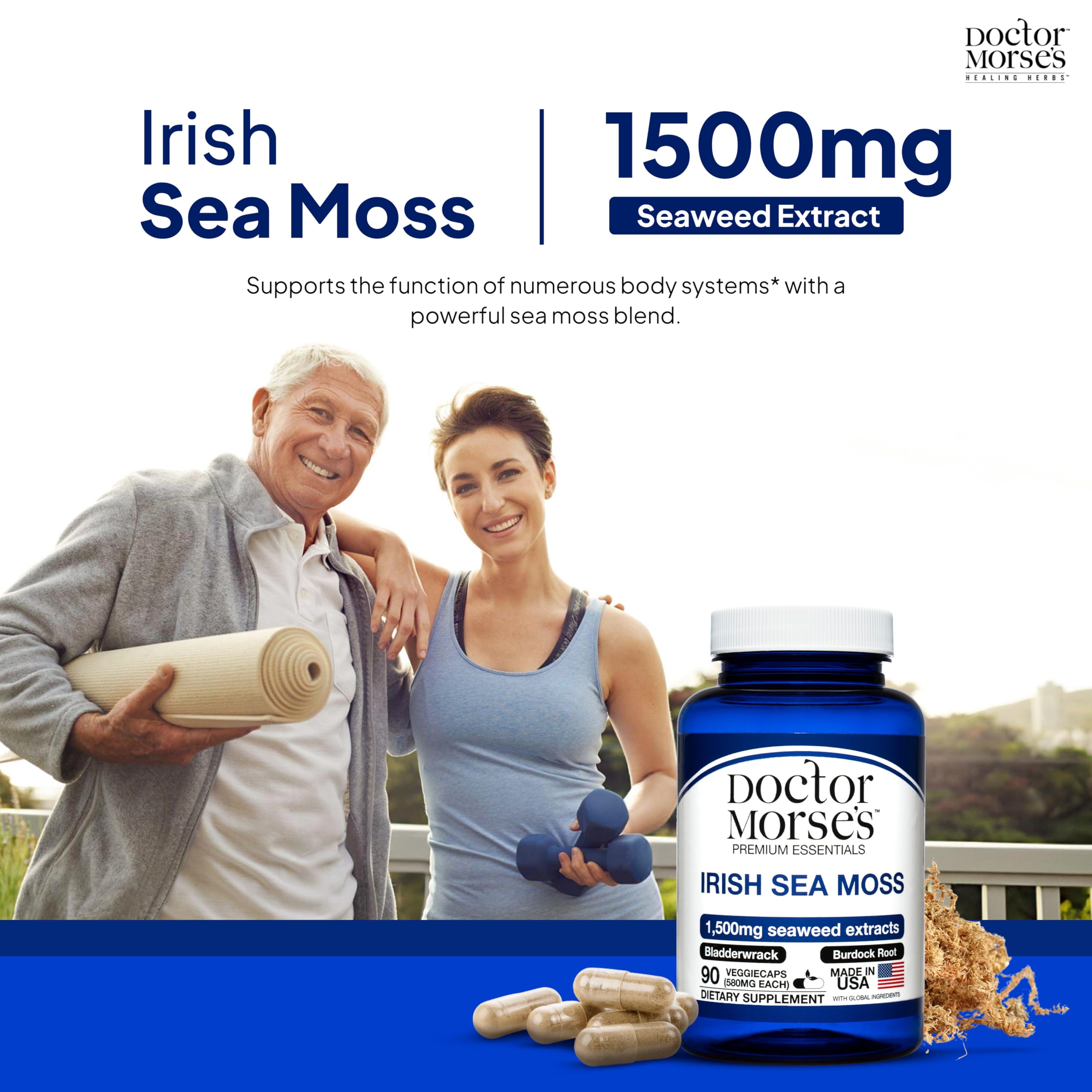 Doctor Morse's Sea Moss Blend 1500mg side view with ingredient list