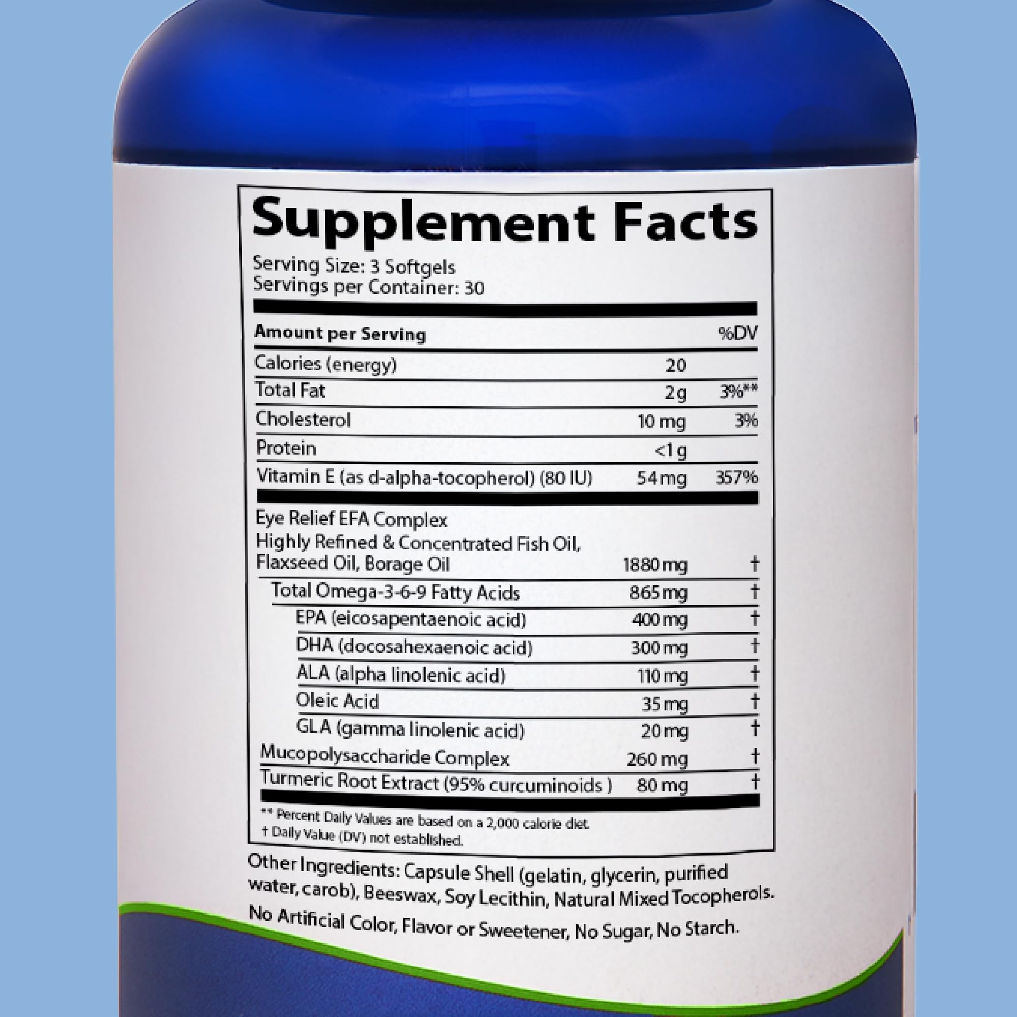 Doctor's Advantage EyeRelief Supplement 150g capsules on a wooden surface