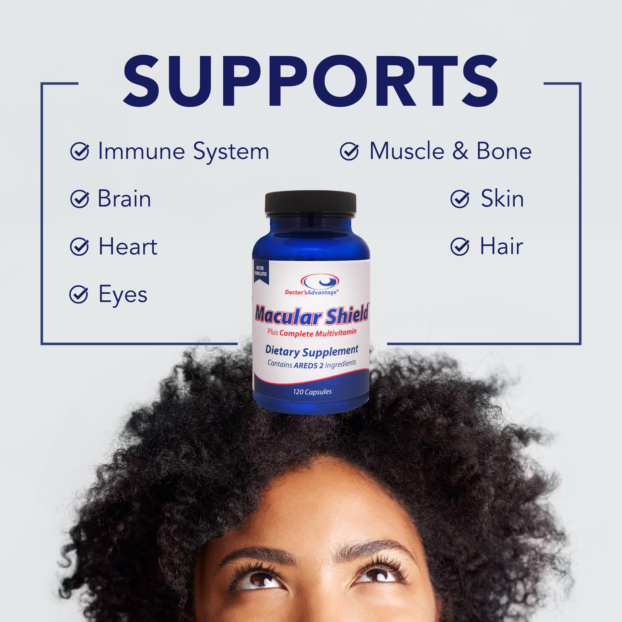 Doctor's Advantage Macular Shield Plus Multivitamin bottle with capsules