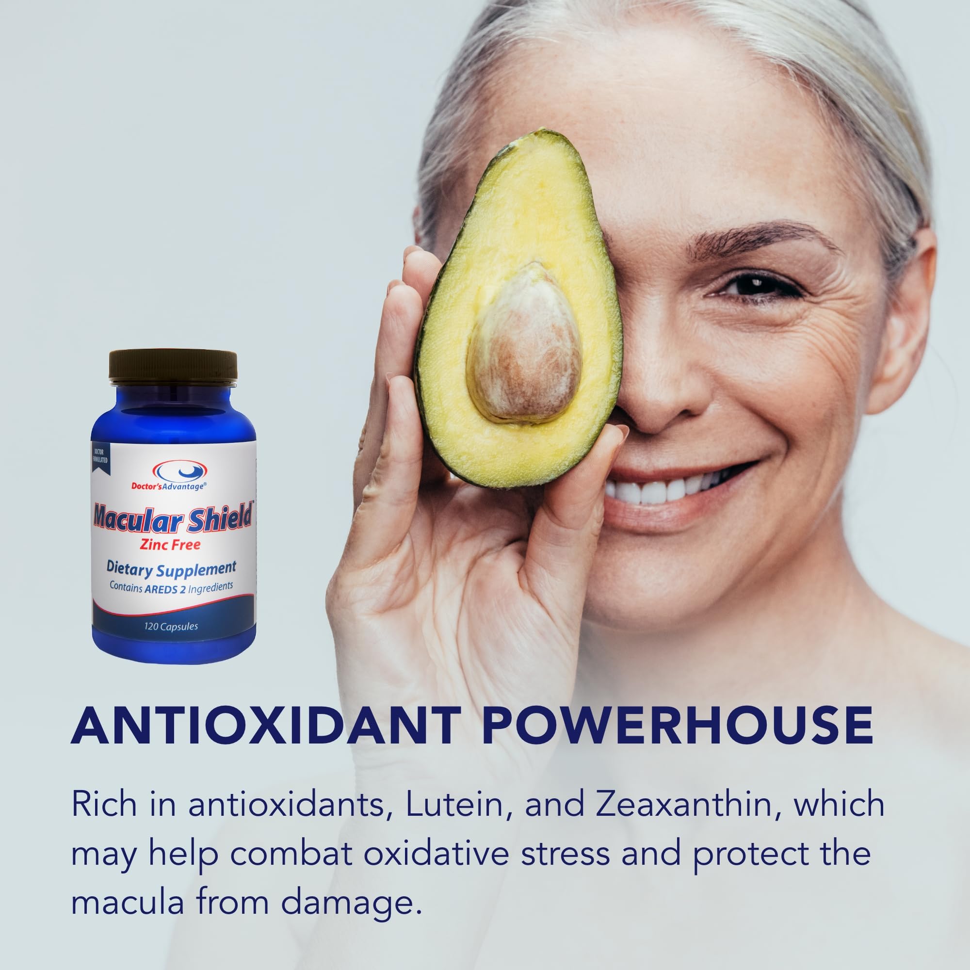 Doctor's Advantage Macular Shield Zinc-Free Multivitamin 90 Capsules side view