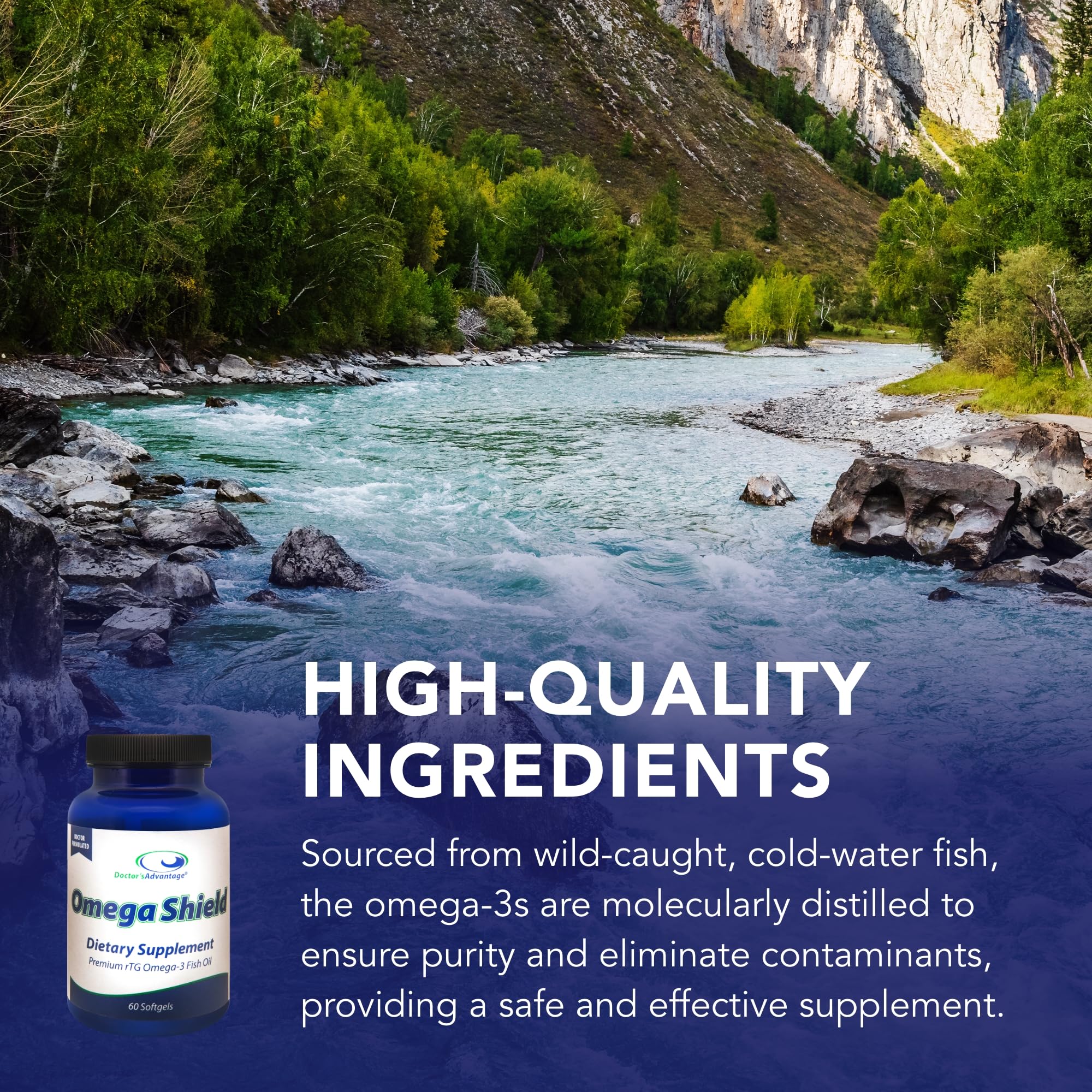 Doctor's Advantage Omega Shield Omega-3 Supplement side view
