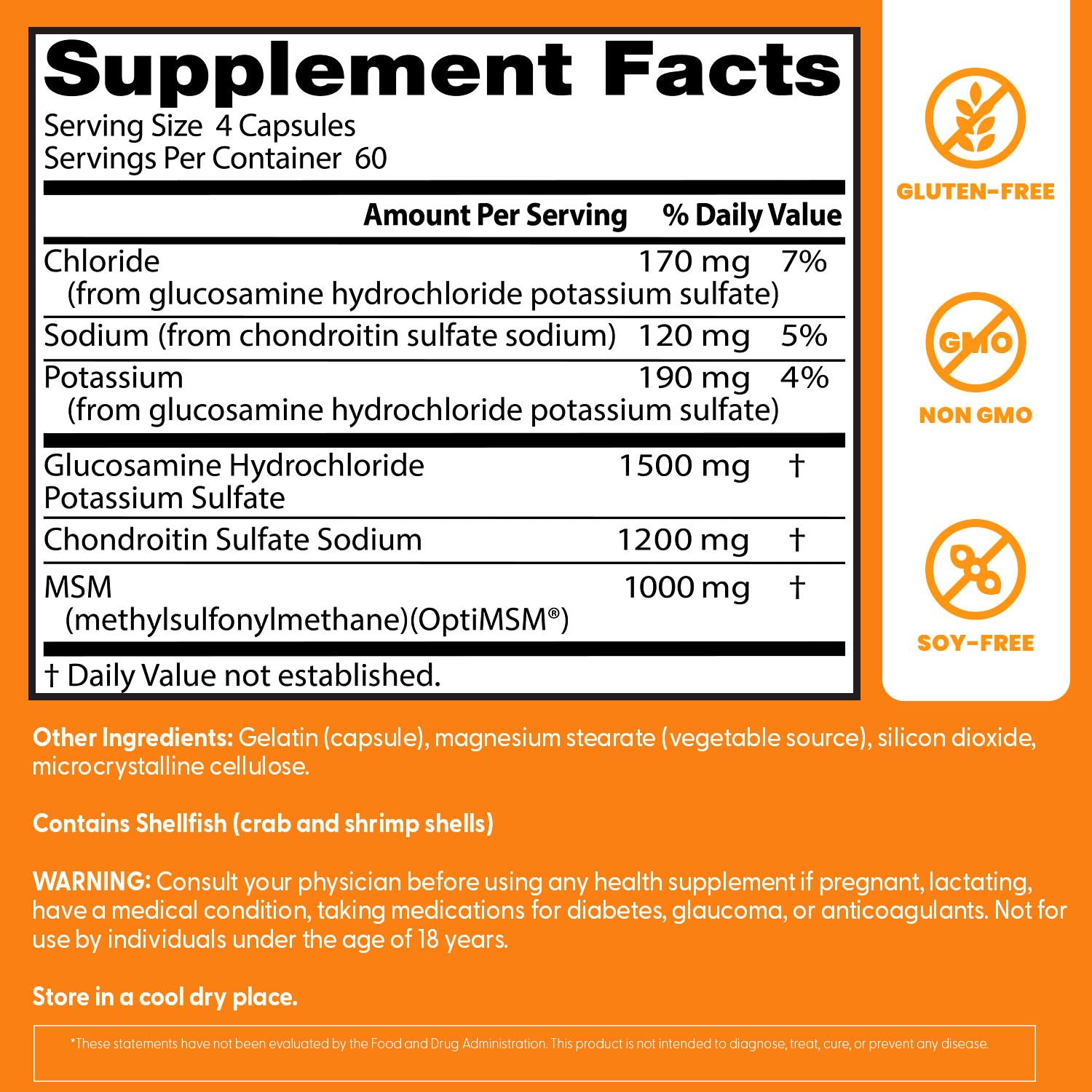 Doctor's BEST Chondroitin & Glucosamine Supplement 300g capsule close-up