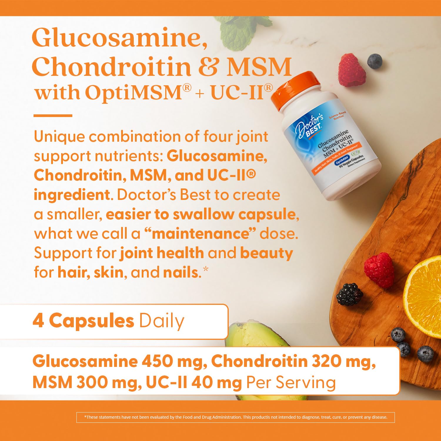 Doctor's BEST Chondroitin & Glucosamine supplement ingredients list
