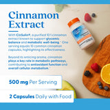 Doctor's BEST Cinnamon Extract Supplement 500mg side view with capsules
