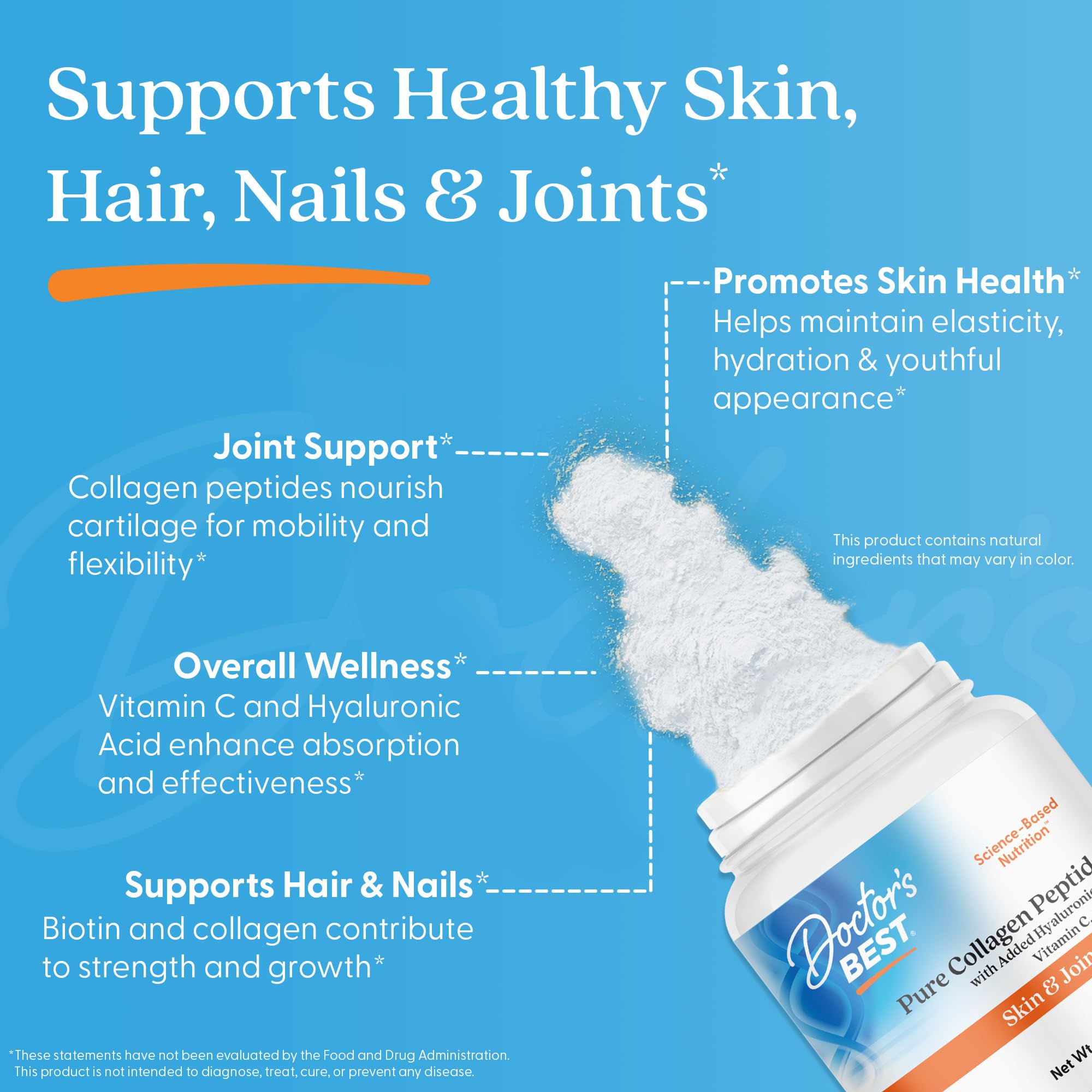Doctor's BEST Collagen Peptides Powder scoop with powder