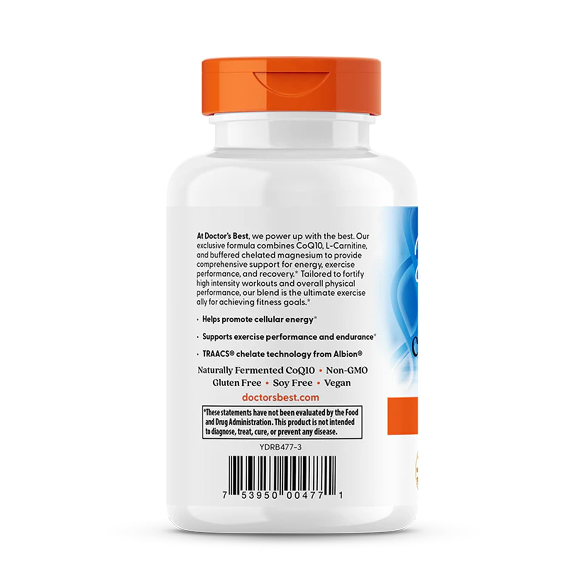 Doctor's BEST CoQ10 L-Carnitine Magnesium Complex 200mg bottle with label