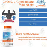 Doctor's BEST CoQ10 L-Carnitine Magnesium Complex 200mg bottle with nutrition facts