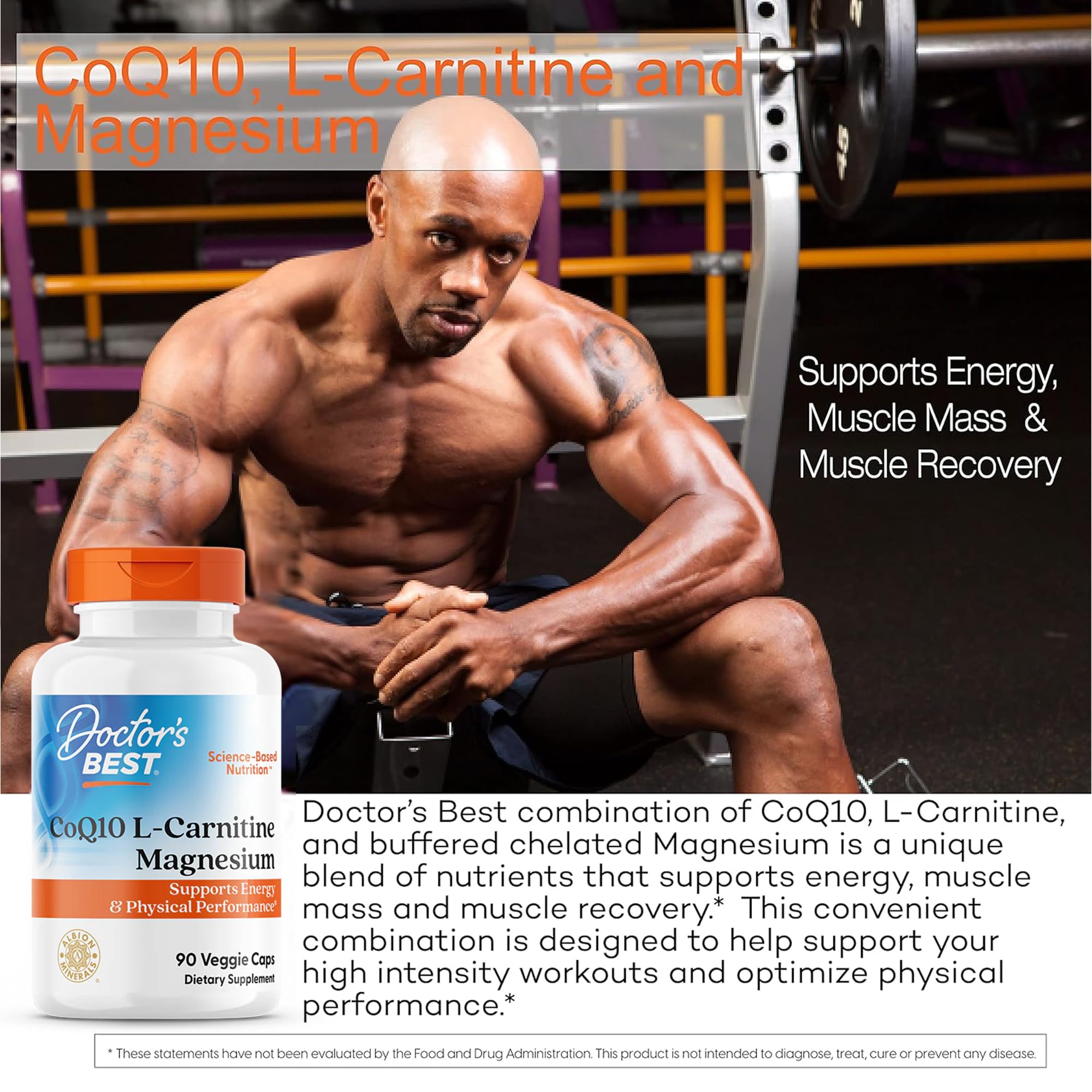 Doctor's BEST CoQ10 L-Carnitine Magnesium Complex 200mg ingredients list