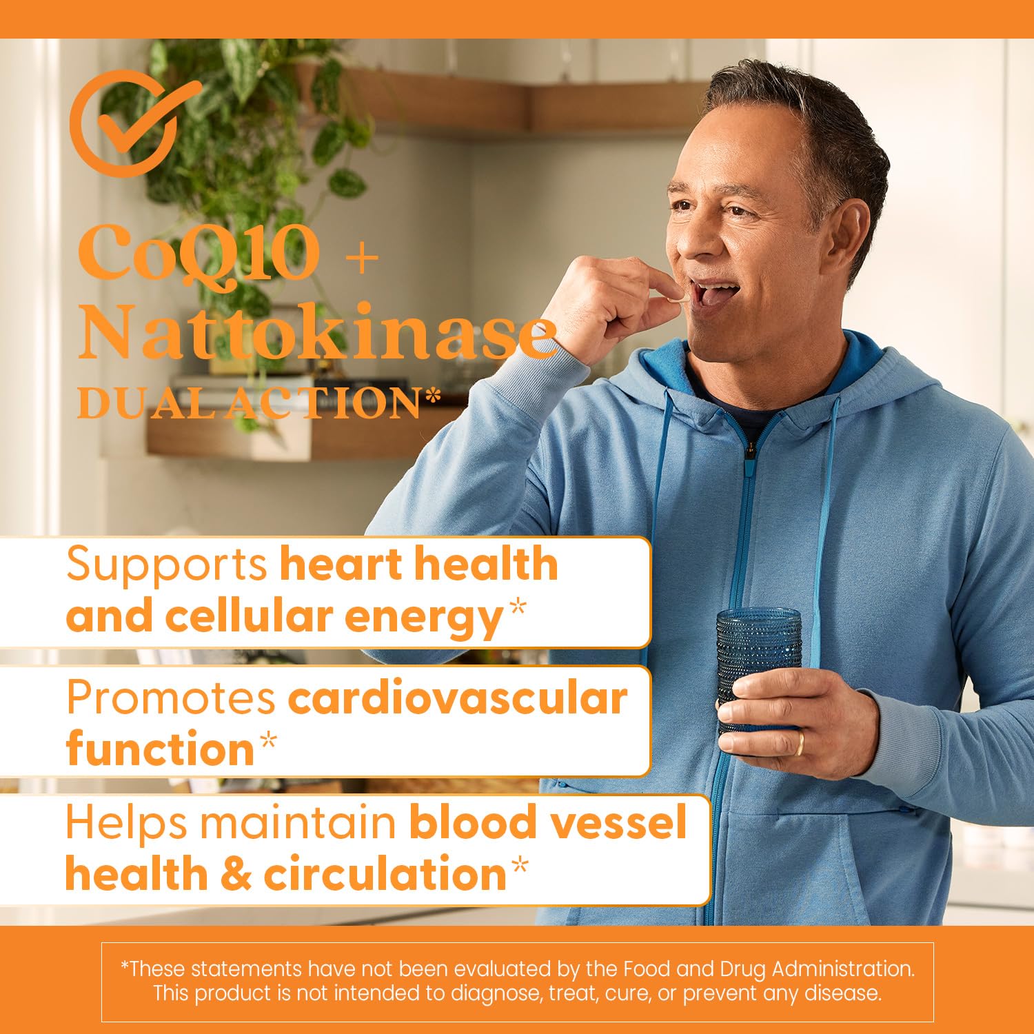 Doctor's BEST CoQ10 + Nattokinase Supplement 100mg packaging on a table