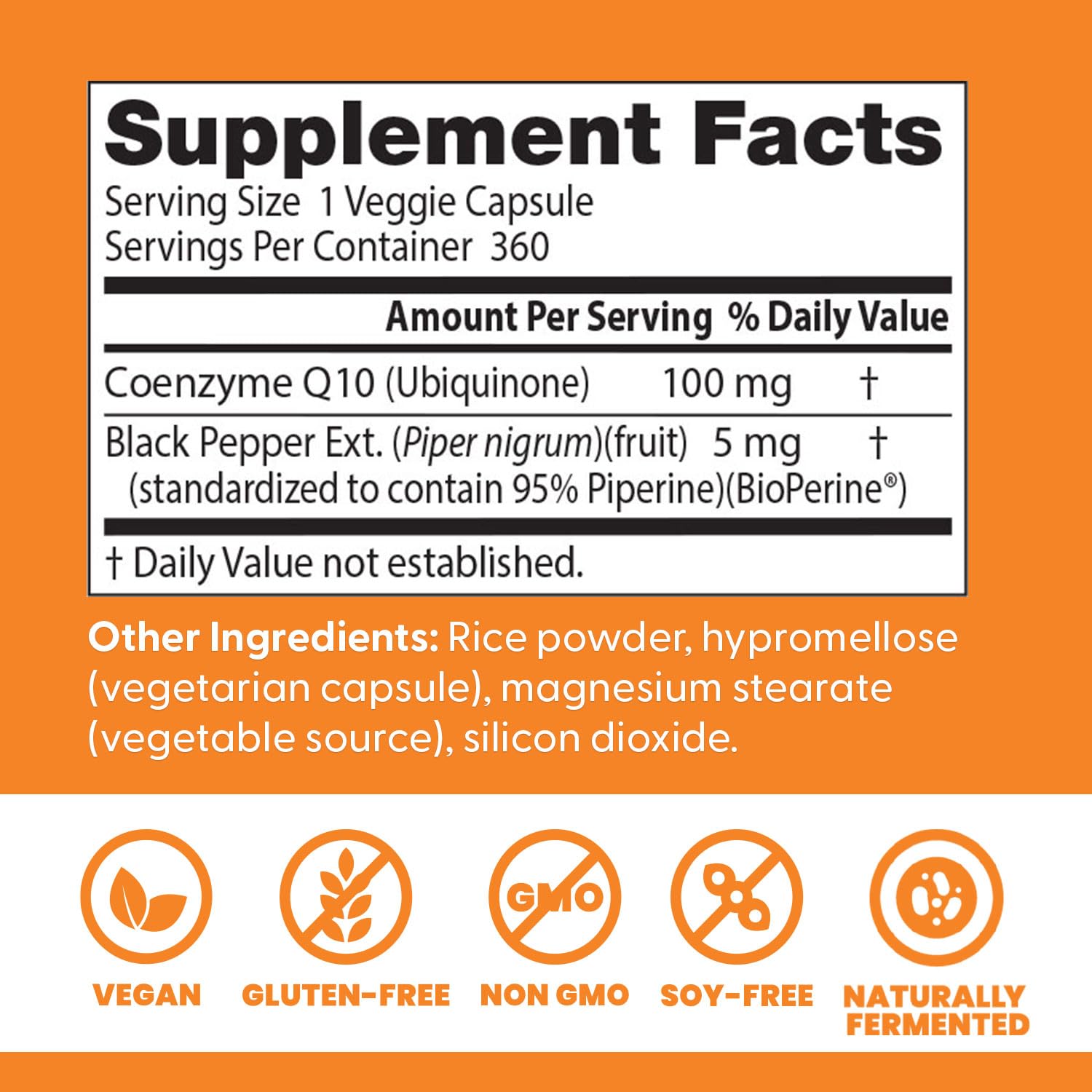 Doctor's BEST CoQ10 Supplement 100mg side view showing capsule