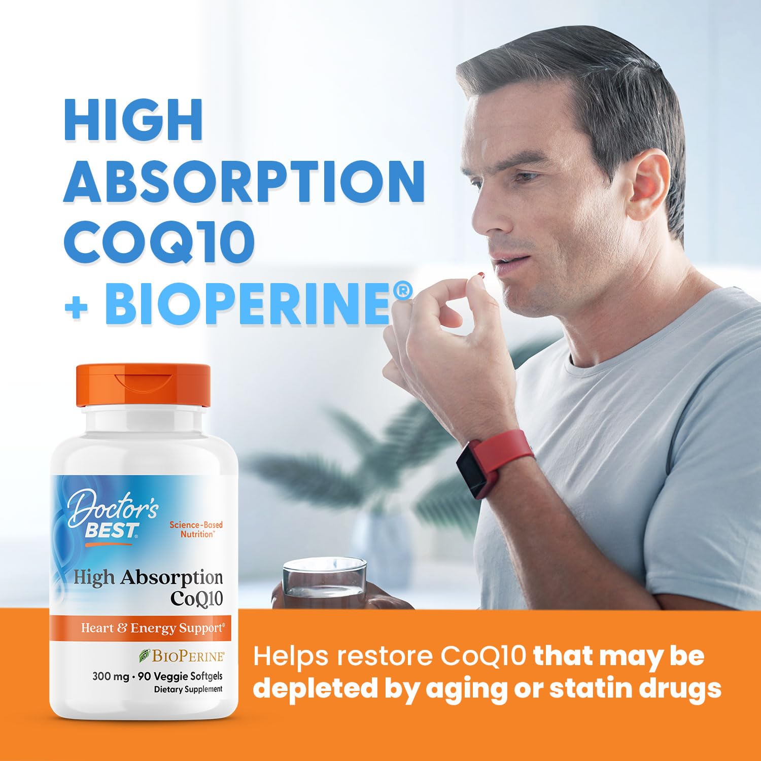 Doctor's BEST CoQ10 Supplement bottle side view