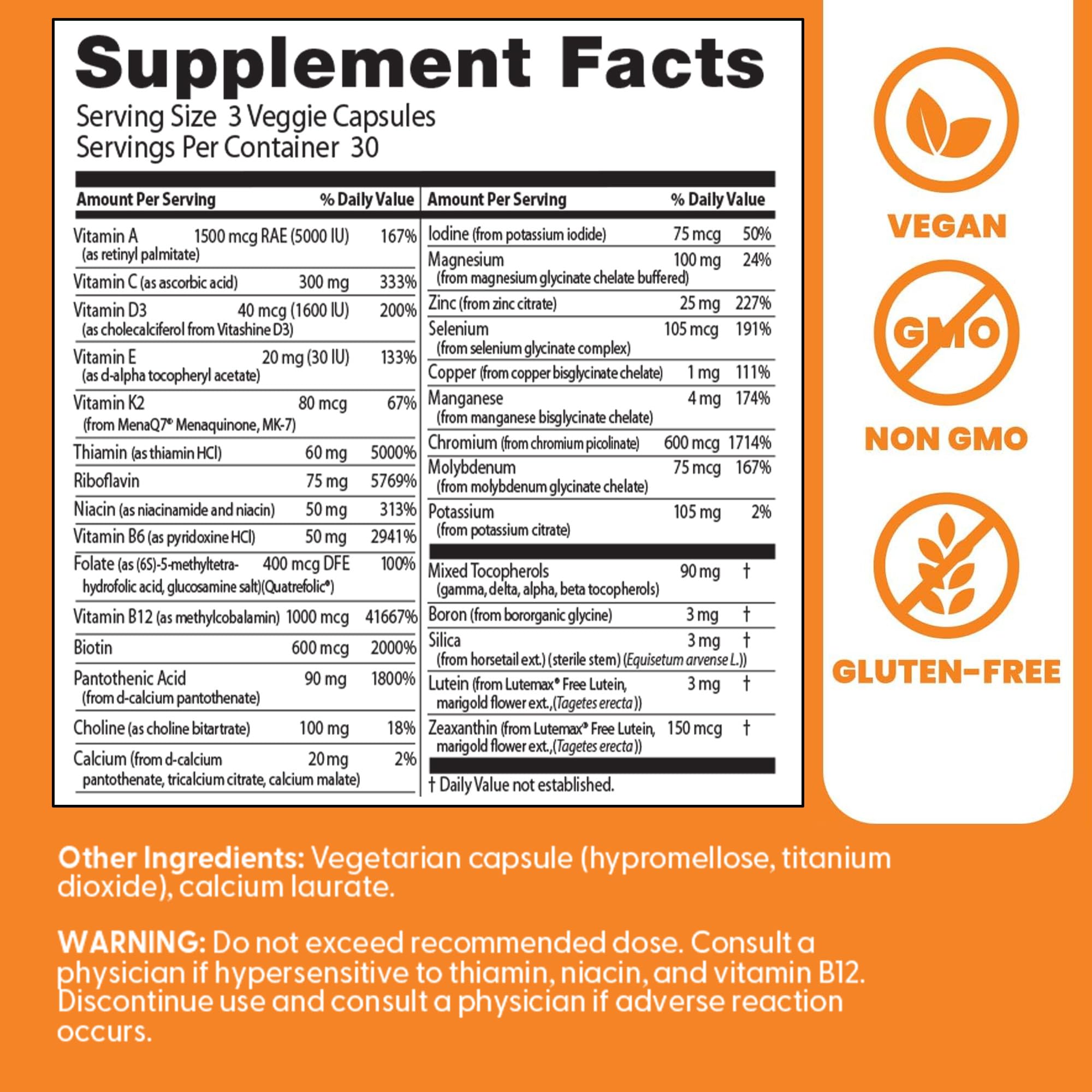 Doctor's BEST Daily Multivitamin for Adults 127g side view