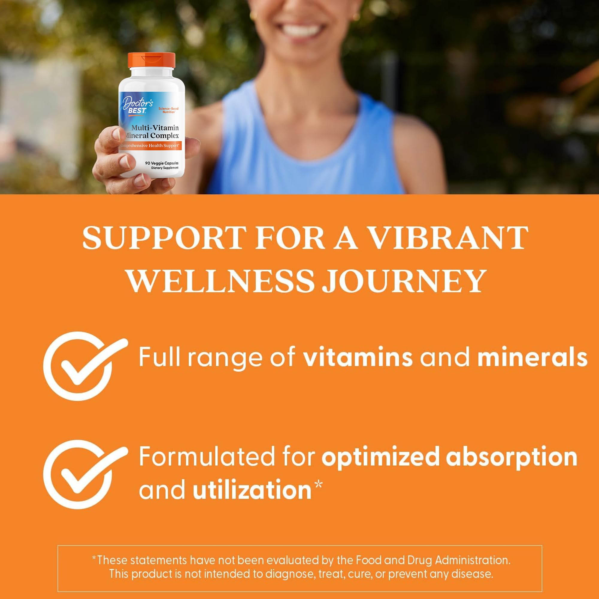 Doctor's BEST Daily Multivitamin for Adults 127g with ingredients list