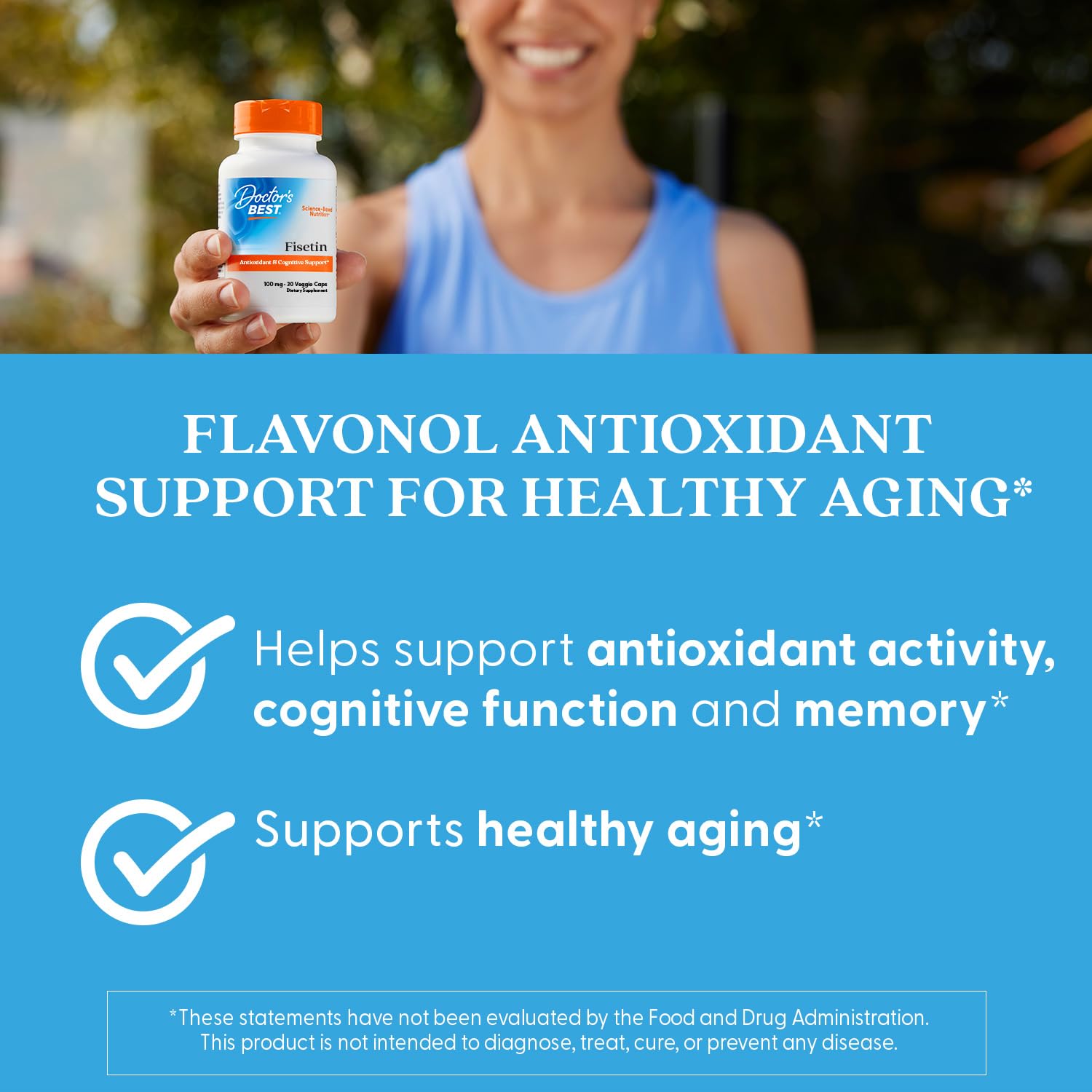 Doctor's BEST Fisetin 100mg vegetarian capsule lifestyle scene