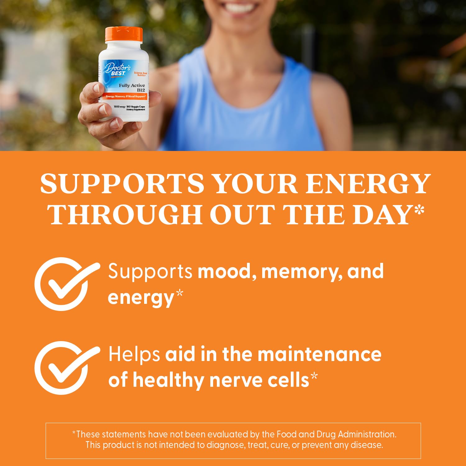 Doctor's BEST Fully Active B12 1500 mcg capsules with ingredients list