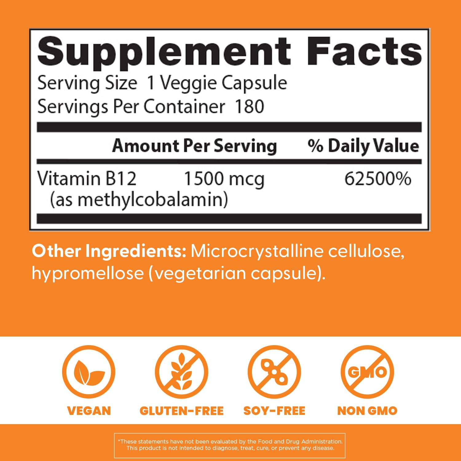 Doctor's BEST Fully Active B12 1500 mcg vegetarian capsules packaging