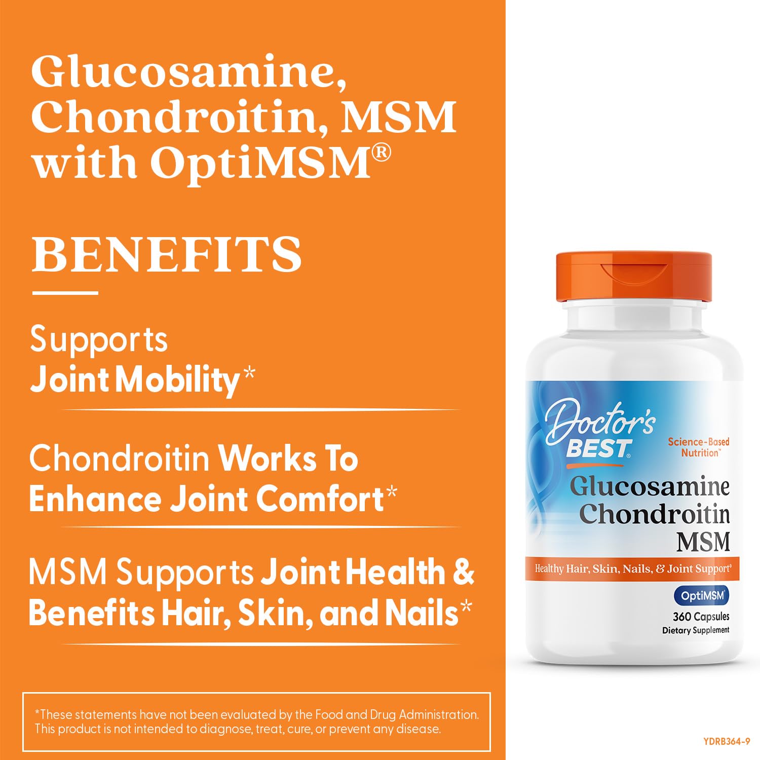 Doctor's BEST Glucosamine Chondroitin MSM supplement capsules close-up