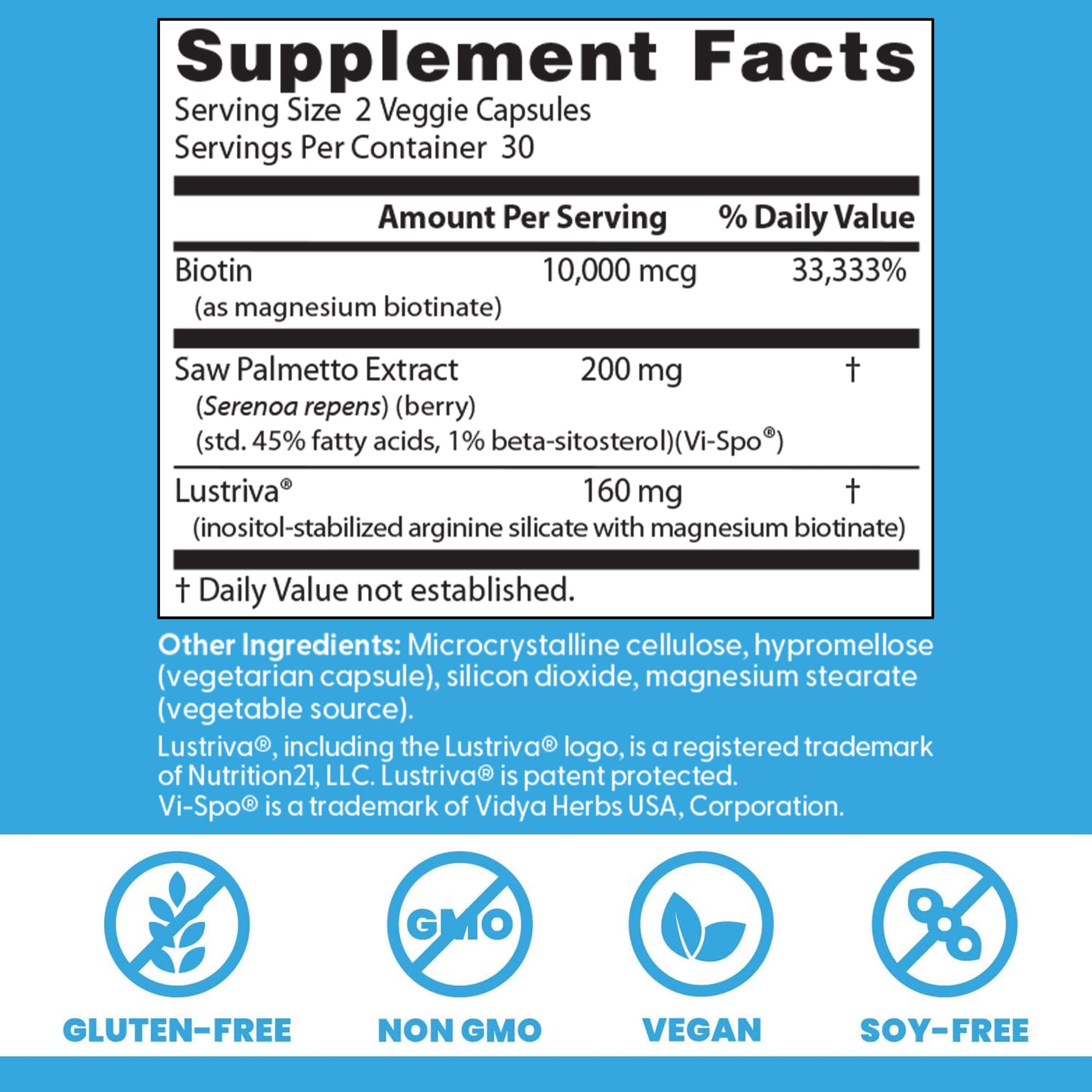 Doctor's BEST Hair & Skin Complex back view with ingredient list