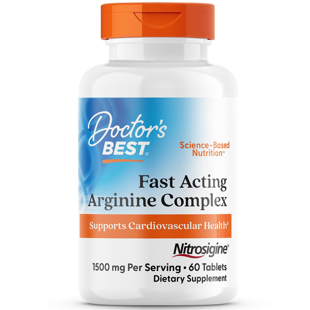 Doctor's BEST L-Arginine Nitrosigine Complex 1500mg 60 Tablets front view