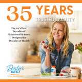 Doctor's BEST L-Theanine 150mg Veggie Capsules with a measuring spoon