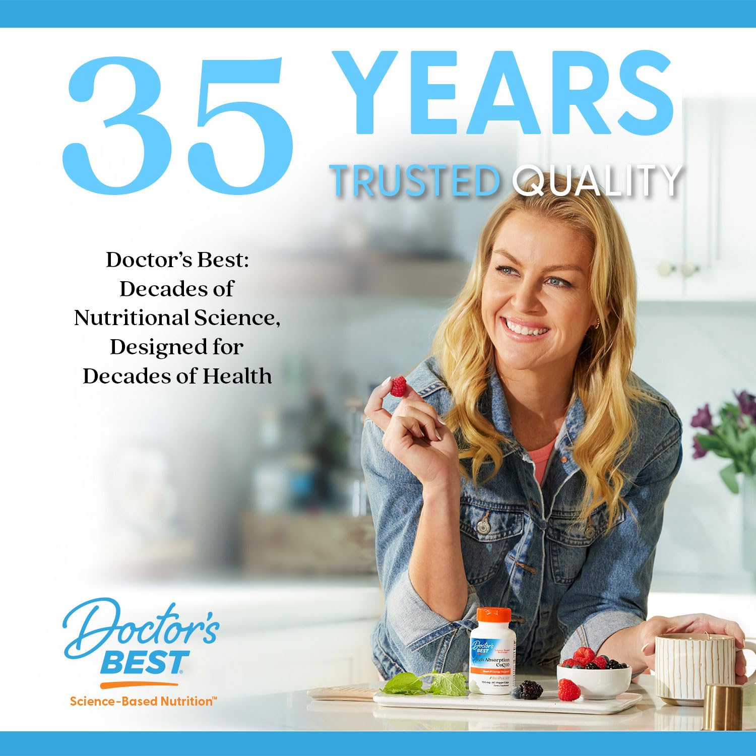 Doctor's BEST L-Tryptophan Supplement with a measuring spoon