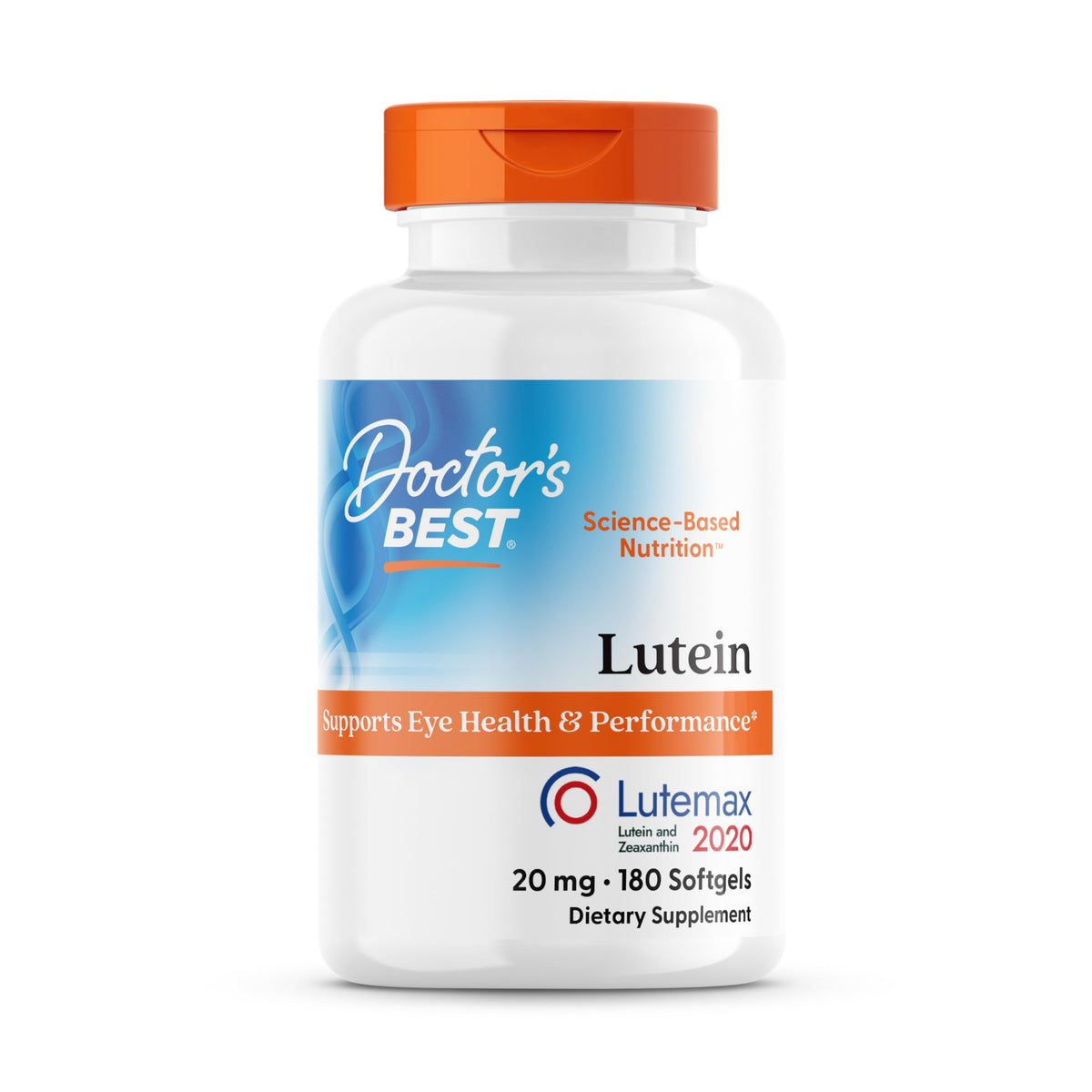 Doctor's BEST Lutein Softgels 20mg front view