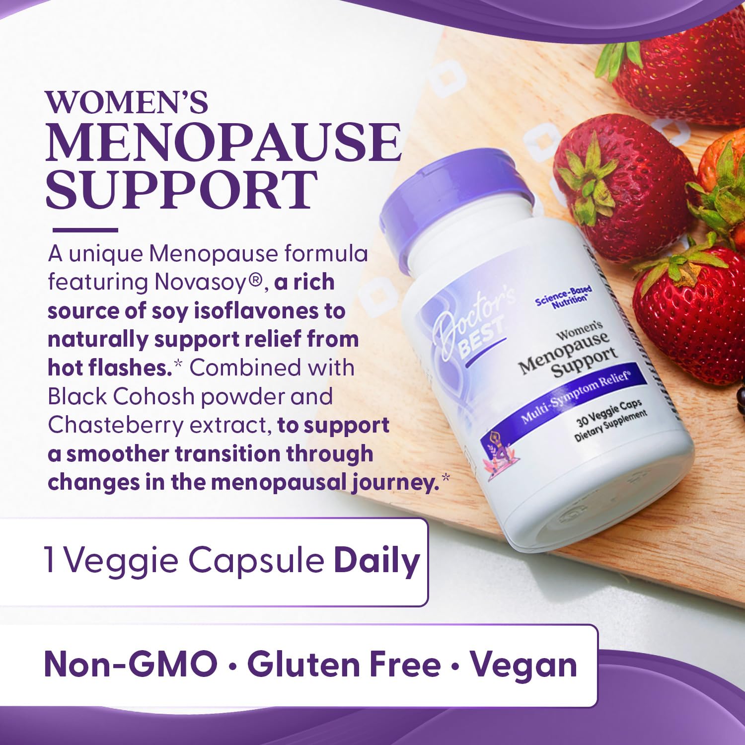 Doctor's BEST Menopause Support Supplement lifestyle scene with a woman