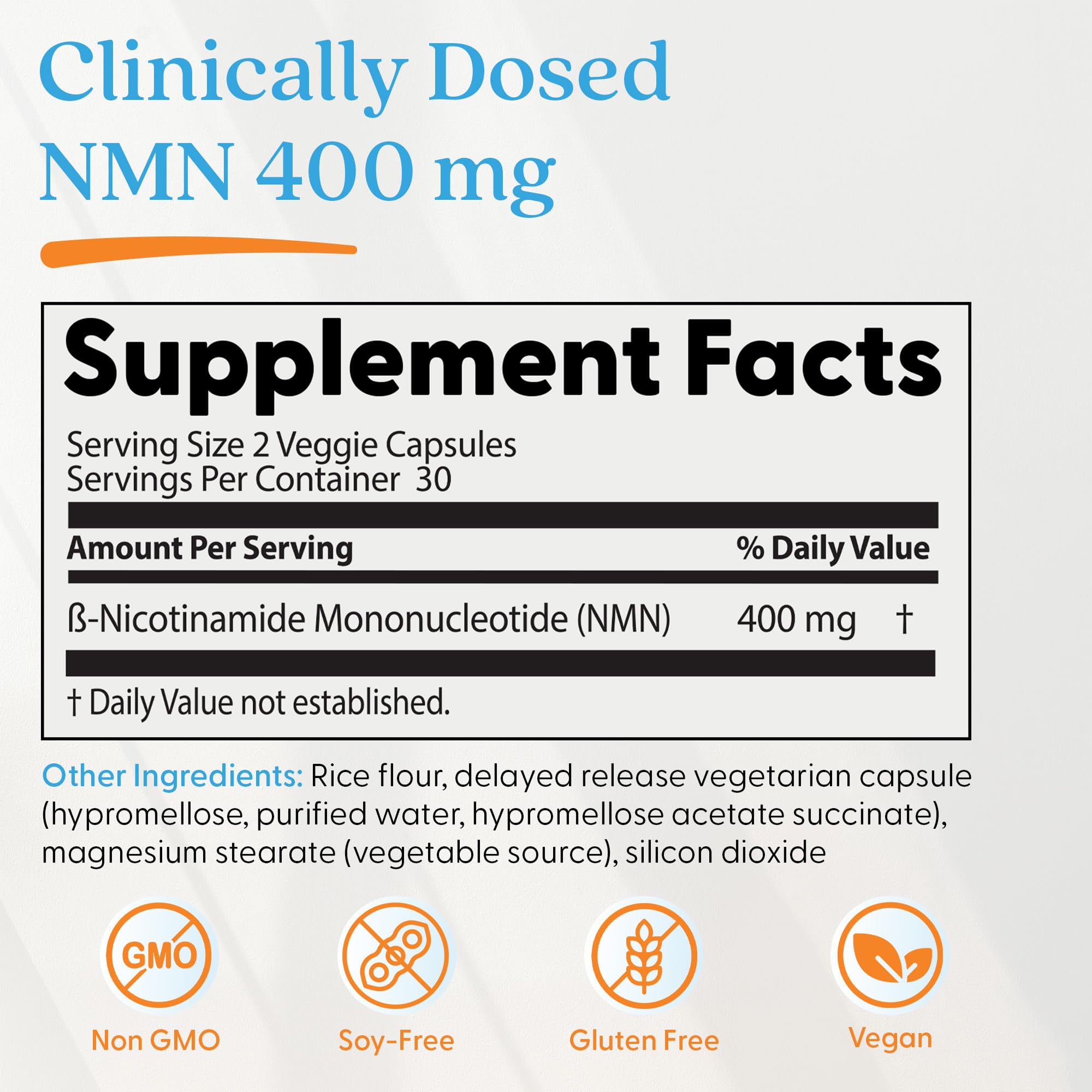 Doctor's BEST NMN Supplement 200mg capsules side view