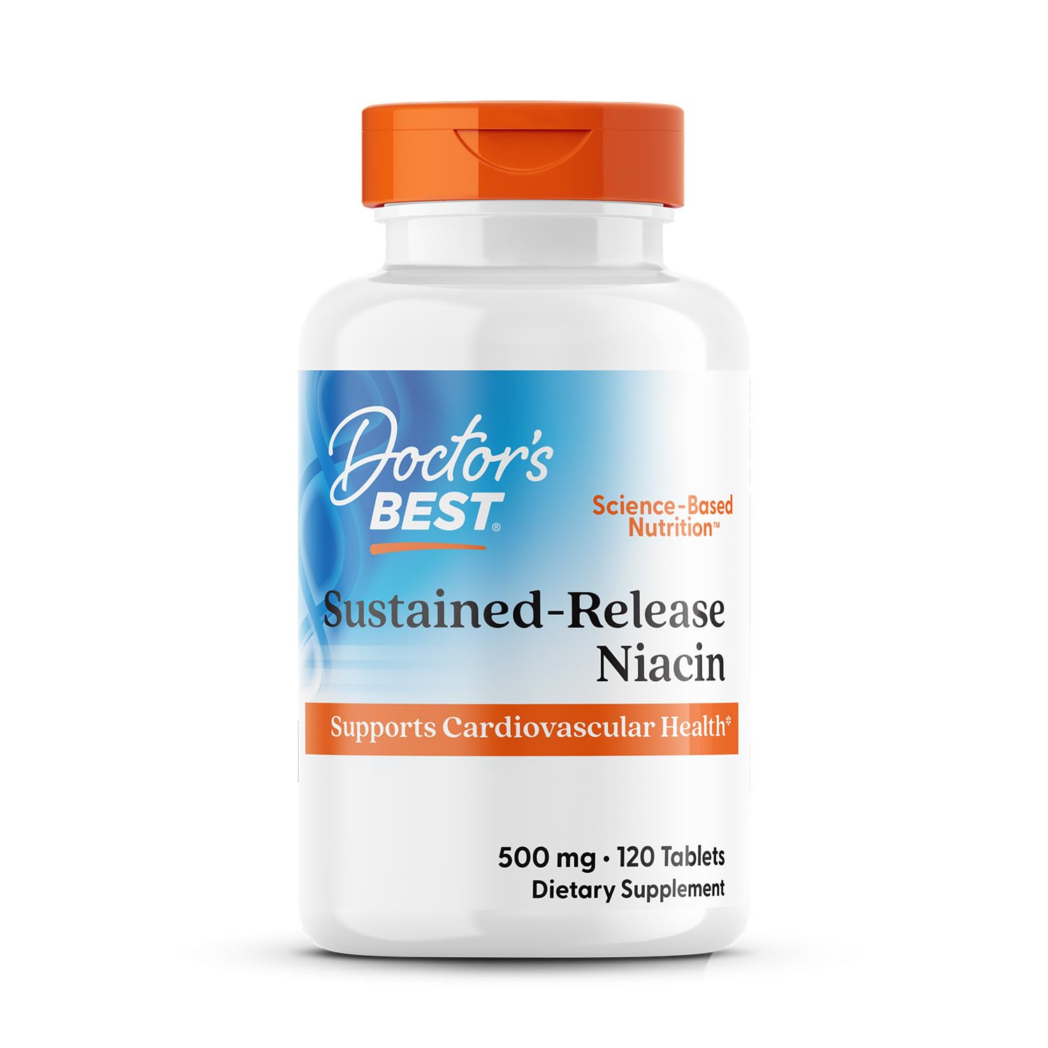 Doctor's BEST Real Niacin 500mg extended-release capsules front view