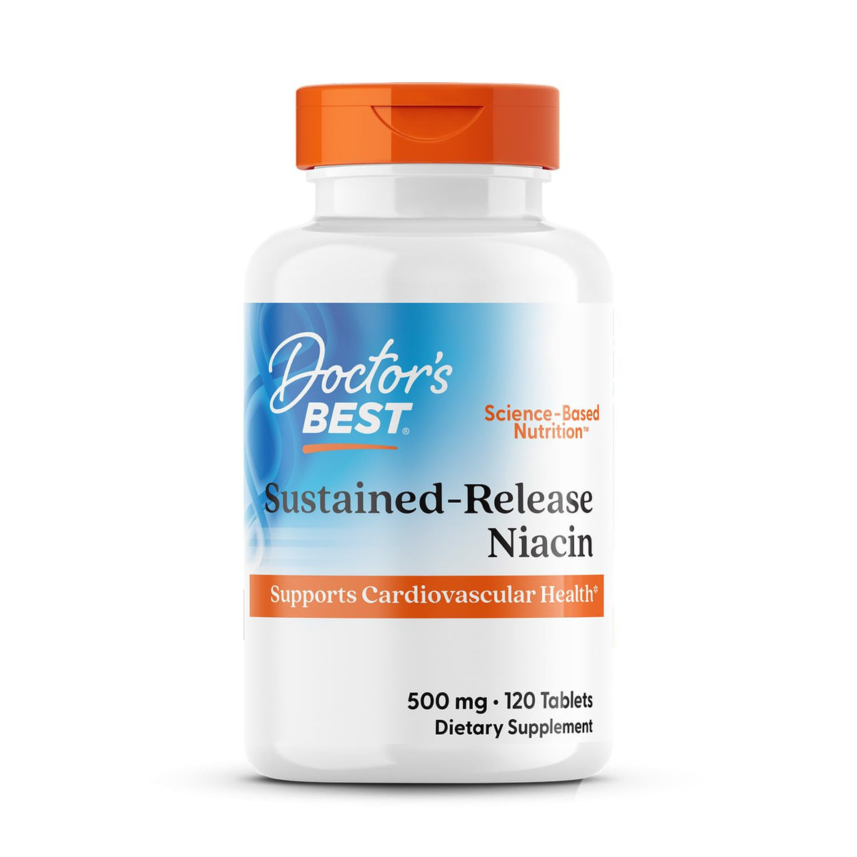Doctor's BEST Real Niacin 500mg extended-release capsules front view