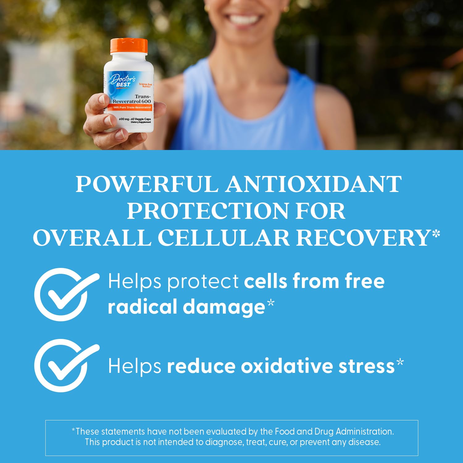 Doctor's BEST Trans-Resveratrol 600mg capsules close-up of capsules