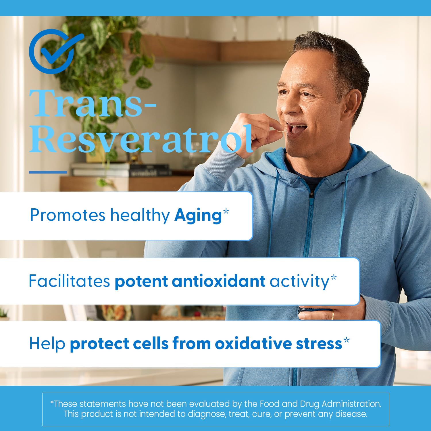 Doctor's BEST Trans-Resveratrol 600mg capsules on a wooden table