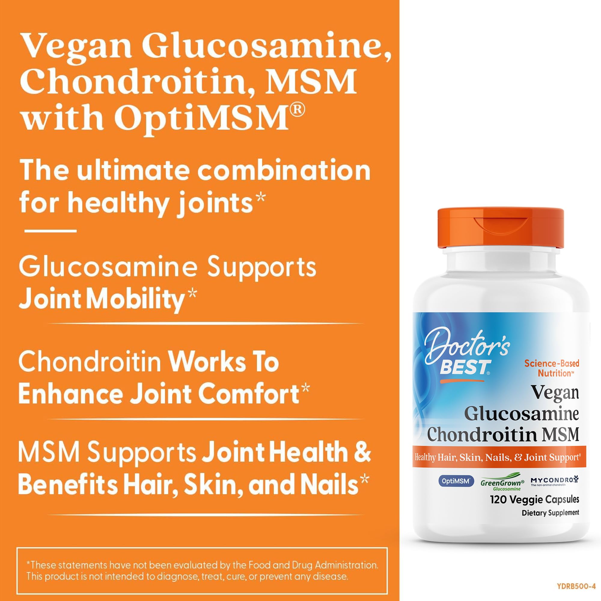 Doctor's BEST Vegan Chondroitin & Glucosamine 1500mg capsules packaging
