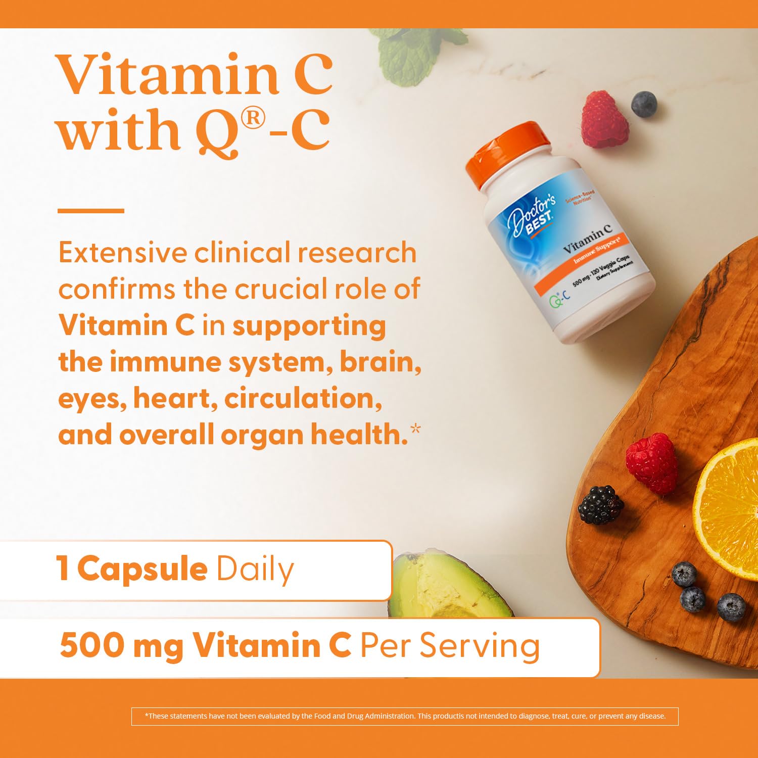 Doctor's BEST Vitamin C 500mg veggie capsules close-up