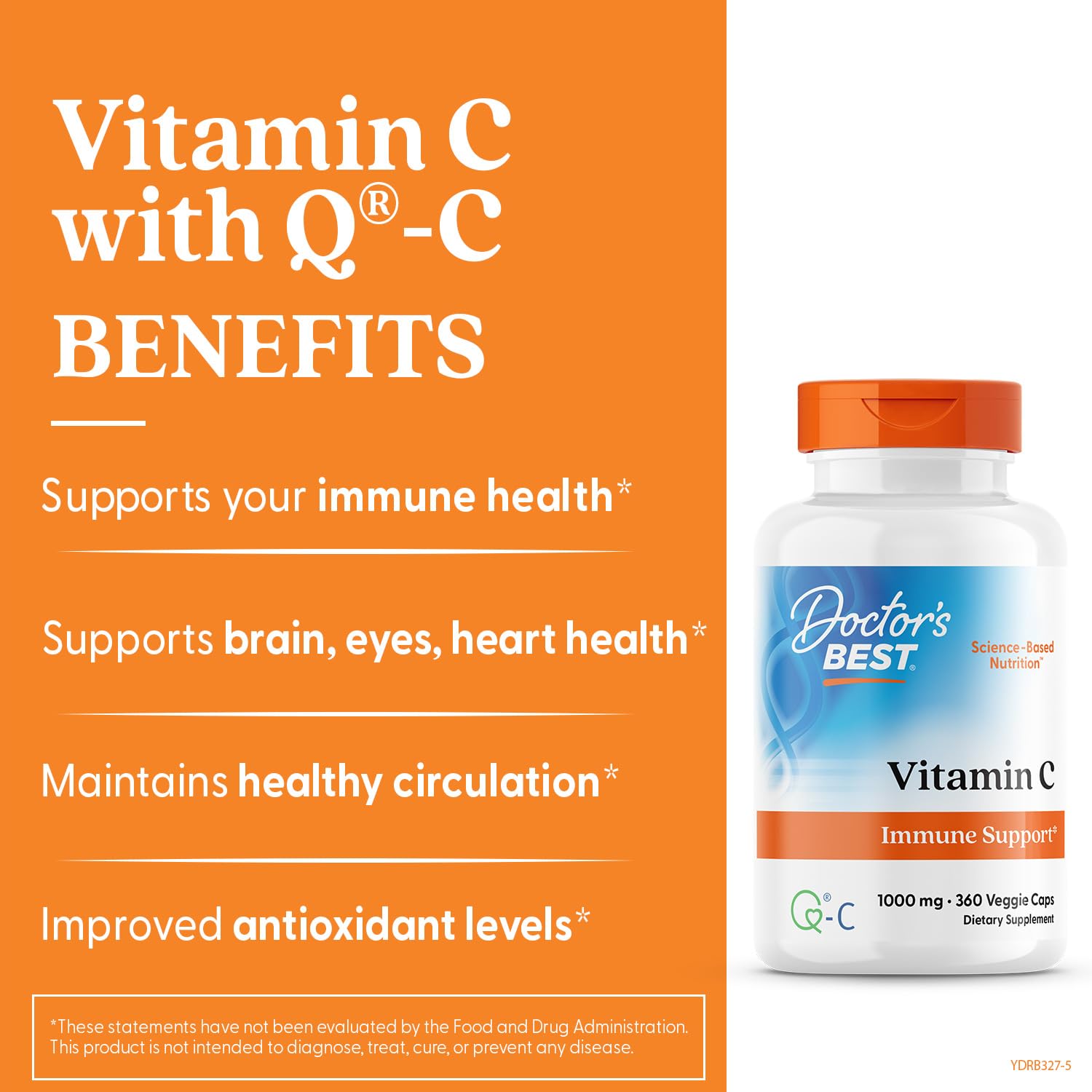 Doctor's BEST Vitamin C Supplement 1000mg veggie capsules close-up