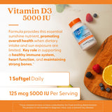 Doctor's BEST Vitamin D3 5000 IU softgel capsules back view