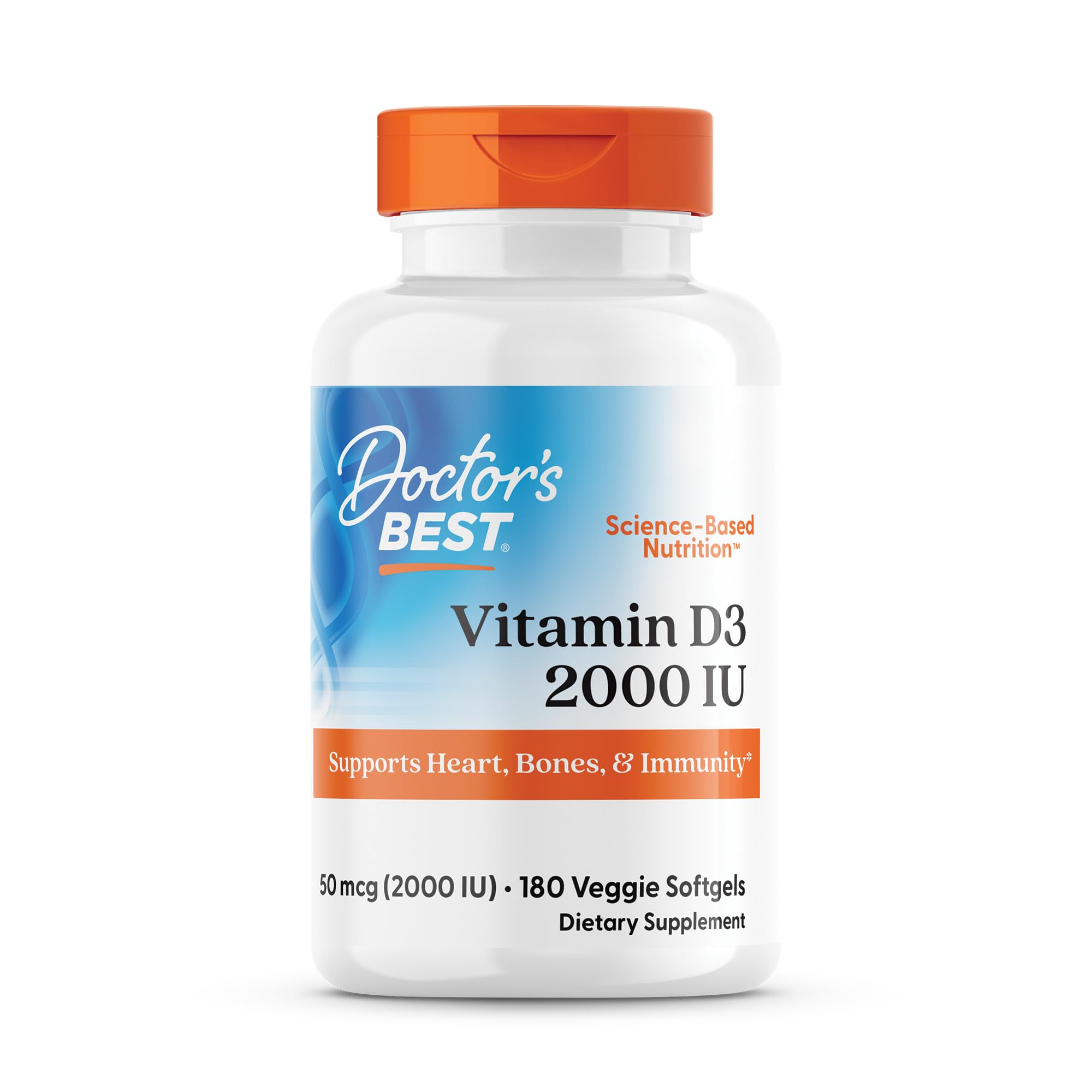 Doctor's BEST Vitamin D3 Supplement 2000 IU front view