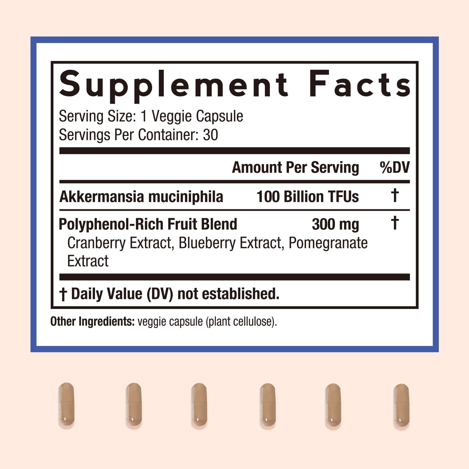 Doctor's Recipes Akkermansia Probiotic 30 capsules side view