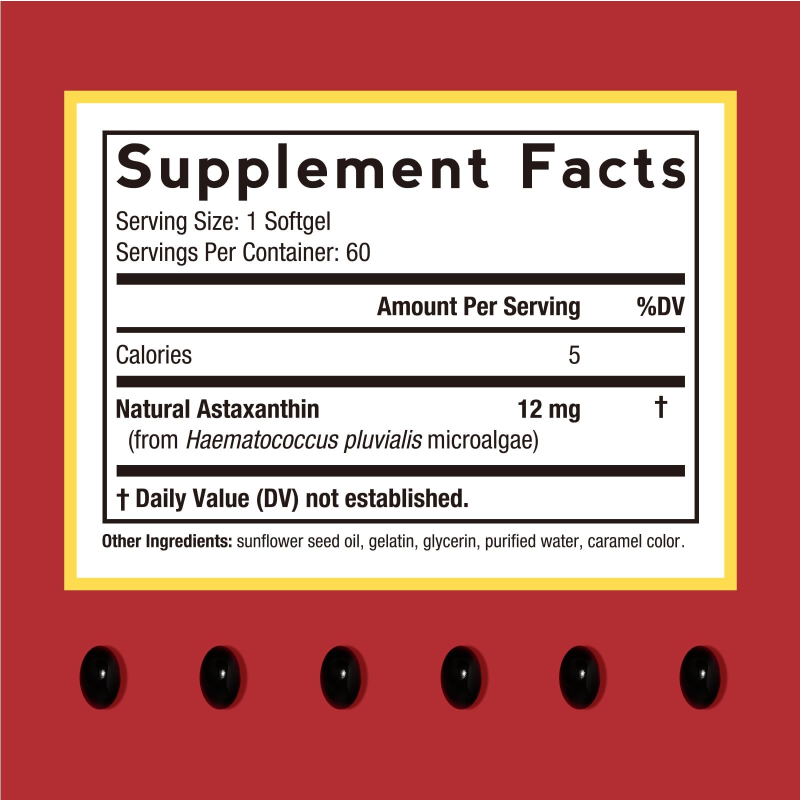 Doctor's Recipes Astaxanthin Softgels 12mg bottle with label