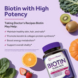 Doctor's Recipes Biotin Supplement 10,000 mcg capsule close-up