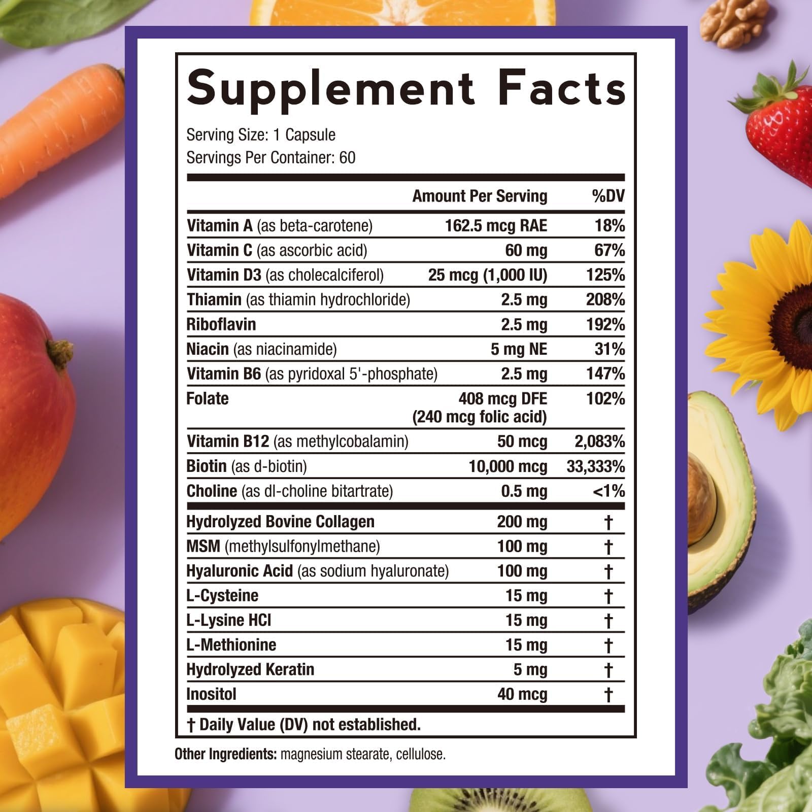 Doctor's Recipes Biotin Supplement 10,000 mcg side view