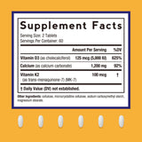 Doctor's Recipes Calcium Tablets 1200mg back view with ingredients