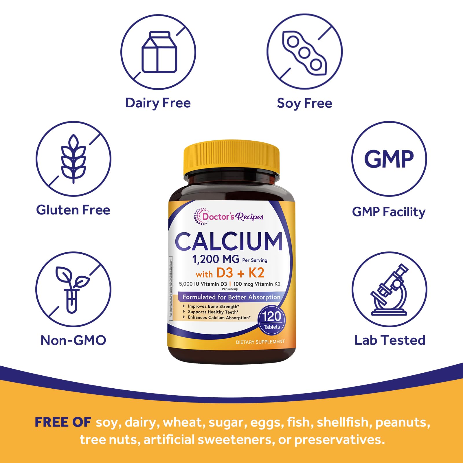 Doctor's Recipes Calcium Tablets 1200mg in hand