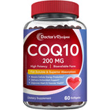 Doctor's Recipes CoQ10 Supplement 200mg softgels front view