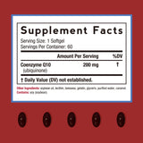 Doctor's Recipes CoQ10 Supplement 200mg softgels side view