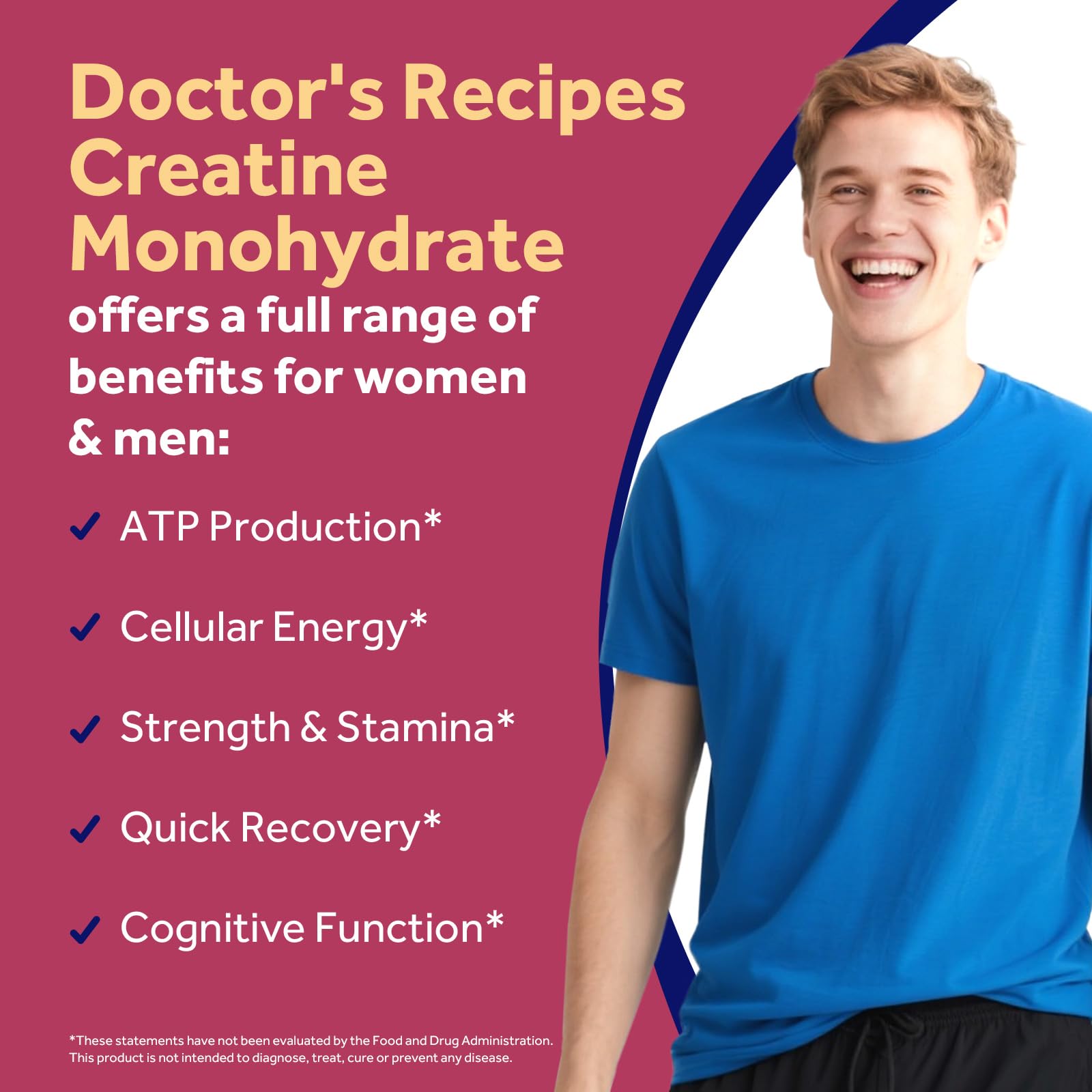 Doctor's Recipes Creatine Monohydrate Capsules bottle with label